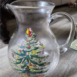 Spode Christmas Tree Glass Pitcher